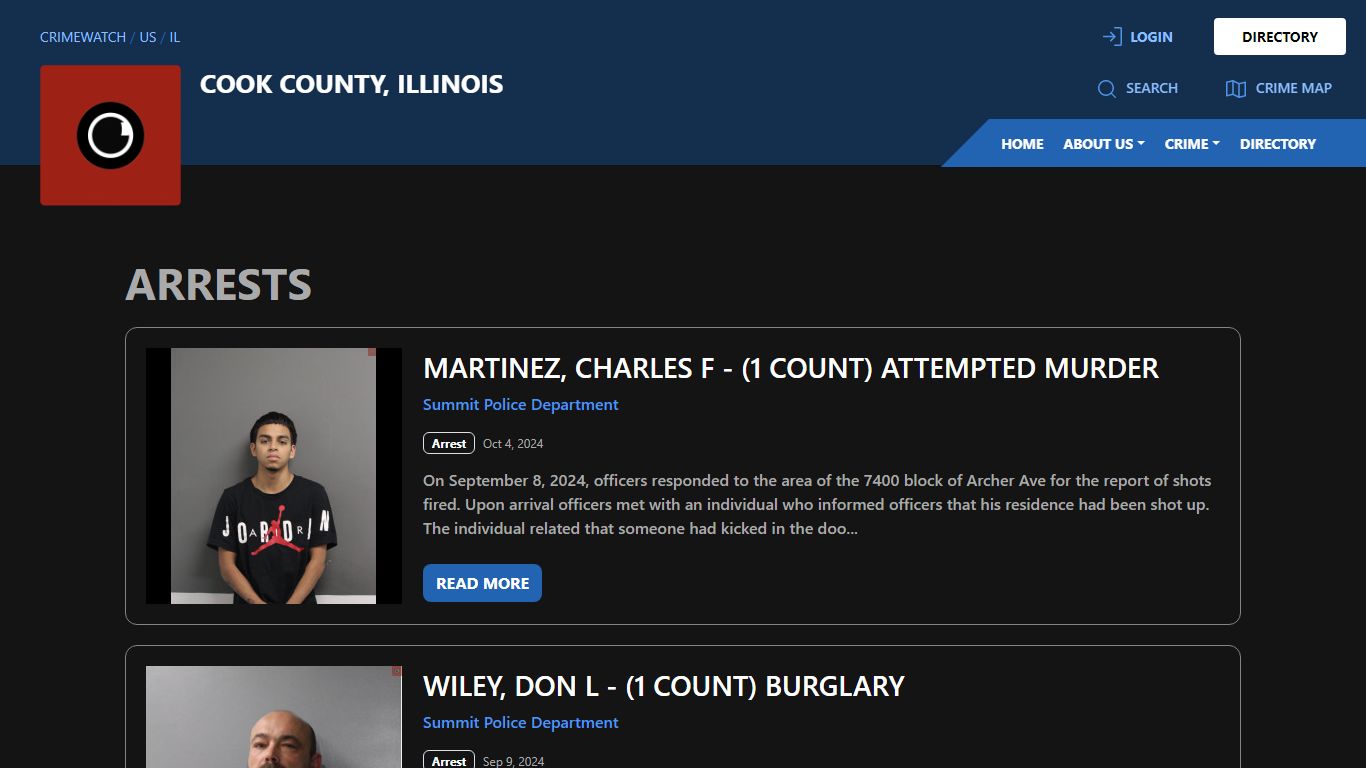 Arrests for Cook County, Illinois - CRIMEWATCH